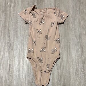 Petit Lem Tan Koala Print Bodysuit